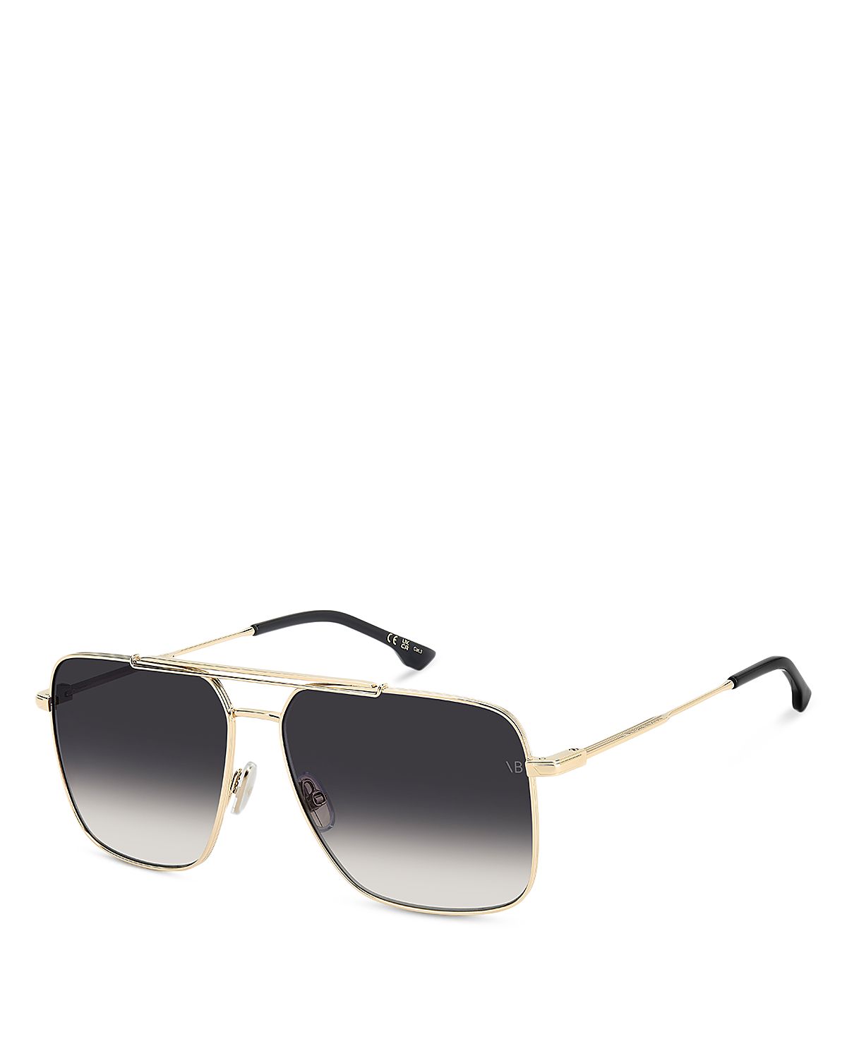 Victoria Beckham Rectangular Double Bridge Sunglasses, 60mm