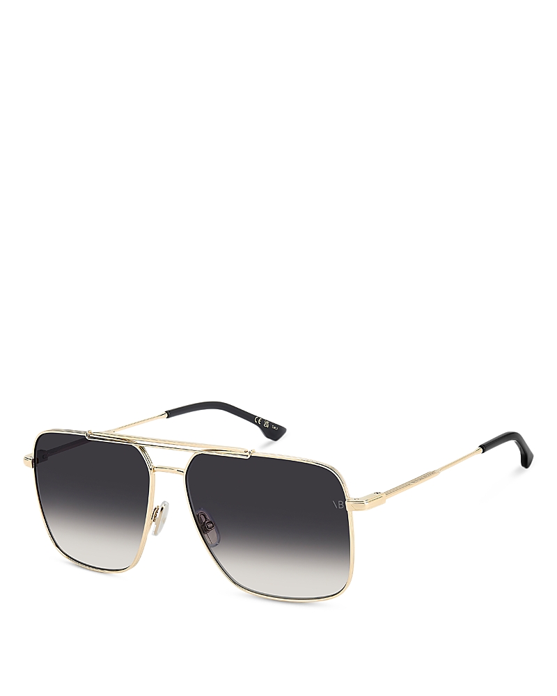 Victoria Beckham Rectangular Double Bridge Sunglasses, 60mm