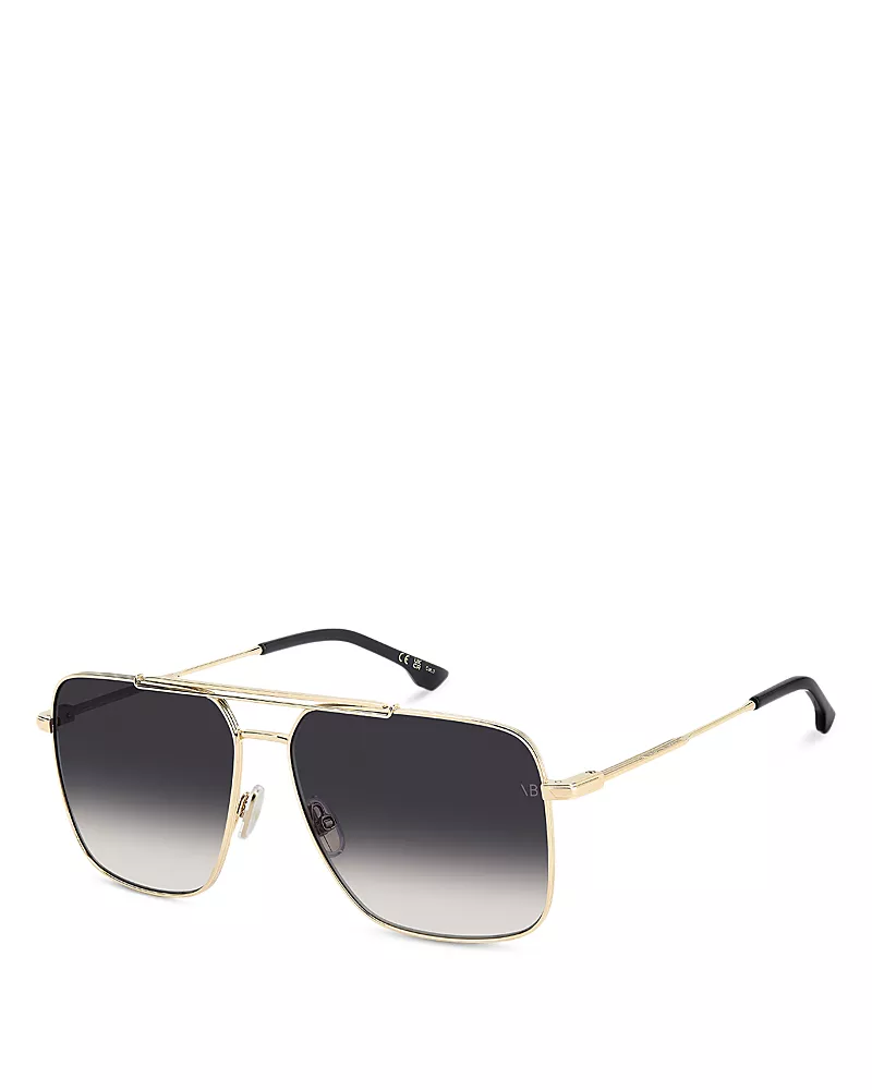 Victoria Beckham Rectangular Double Bridge Sunglasses, 60mm