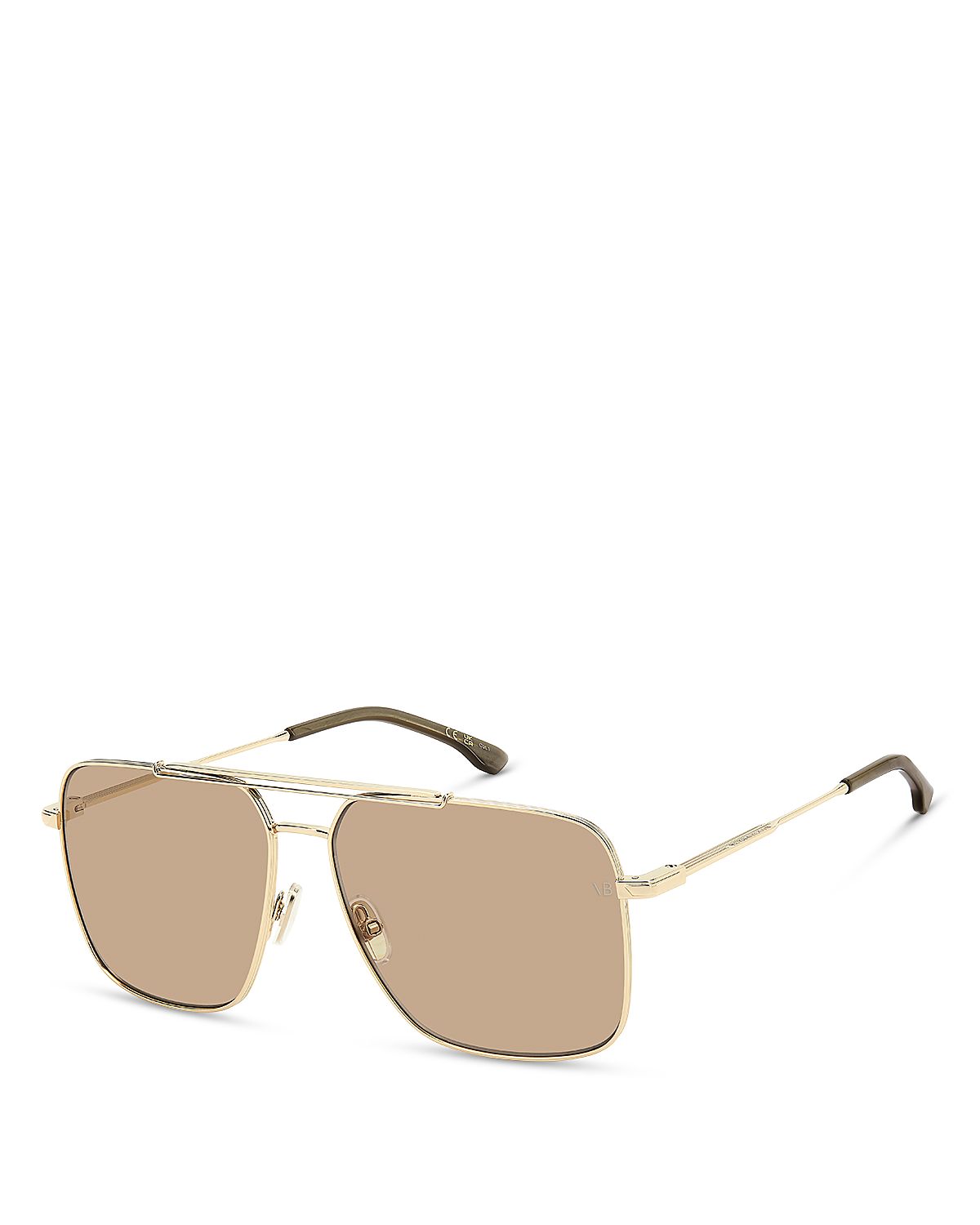 Victoria Beckham Rectangular Double Bridge Sunglasses, 60mm