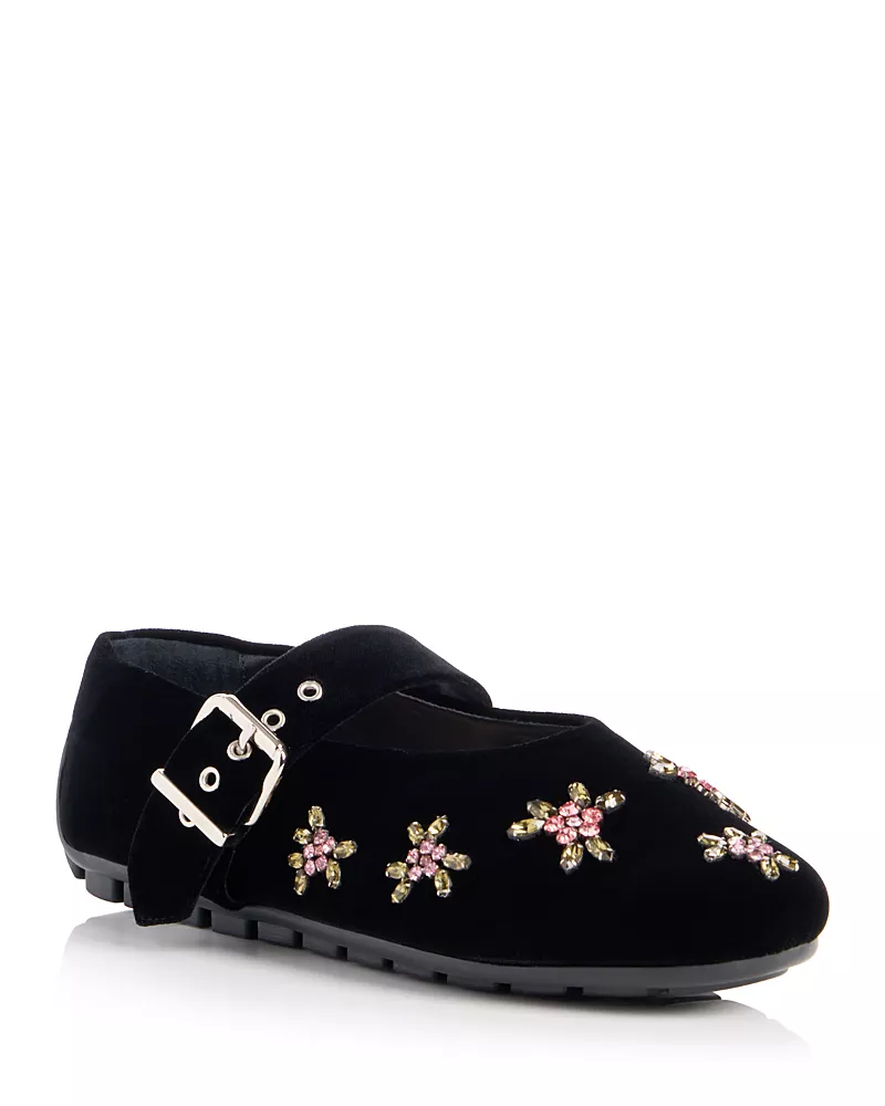 Simone Rocha Women's Embellished Mary Jane Ballerina Flats