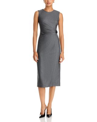 Pinstripe Sleeveless Midi Dress - Exclusive