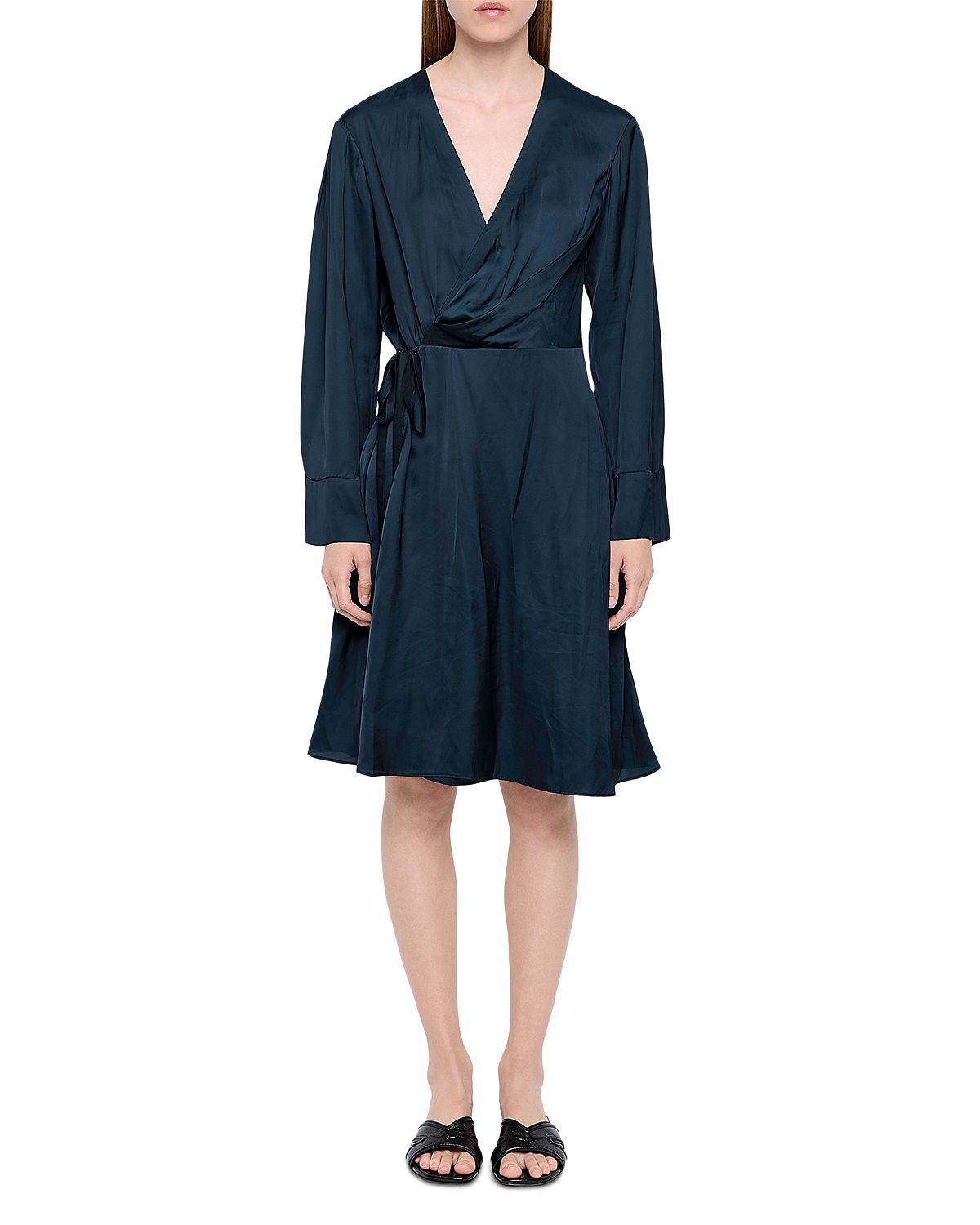 Zadig & Voltaire Remoir Satin Wrap Midi Dress