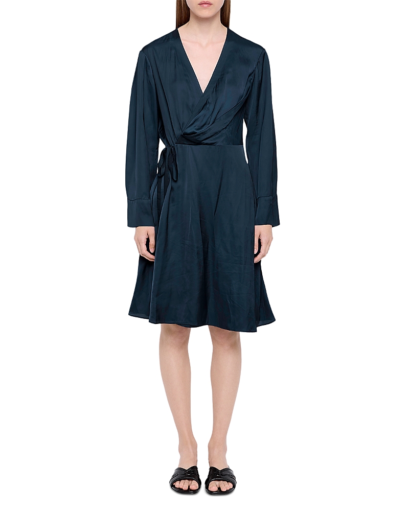 Zadig & Voltaire Remoir Satin Wrap Midi Dress