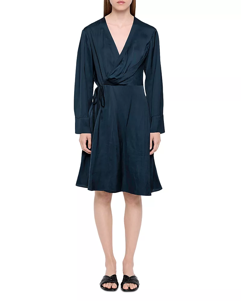 Zadig & Voltaire Remoir Satin Wrap Midi Dress