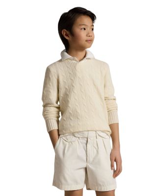 Boys' The Iconic Cable Knit Cashmere Sweater - Big Kid