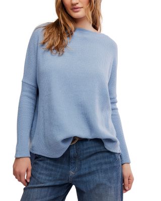 Free People Latte Blues Thermal Sweater