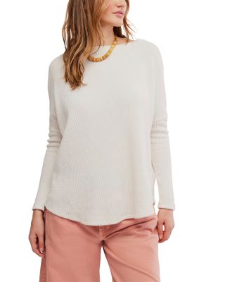 Free People Latte Blues Thermal Sweater In White