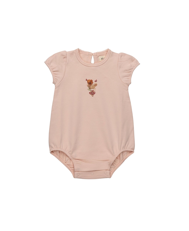 Ely's & Co. Girls' Playful Mouse Collection Romper - Baby In Pink