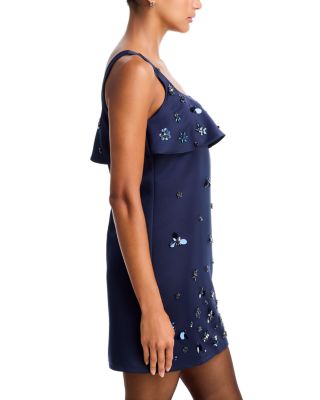 Crystal Embellished Ruffle Mini Dress - Exclusive - thumbnail 6