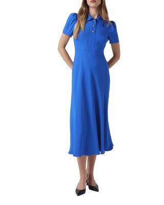 Verity Crepe Puff Sleeve Midi Dress