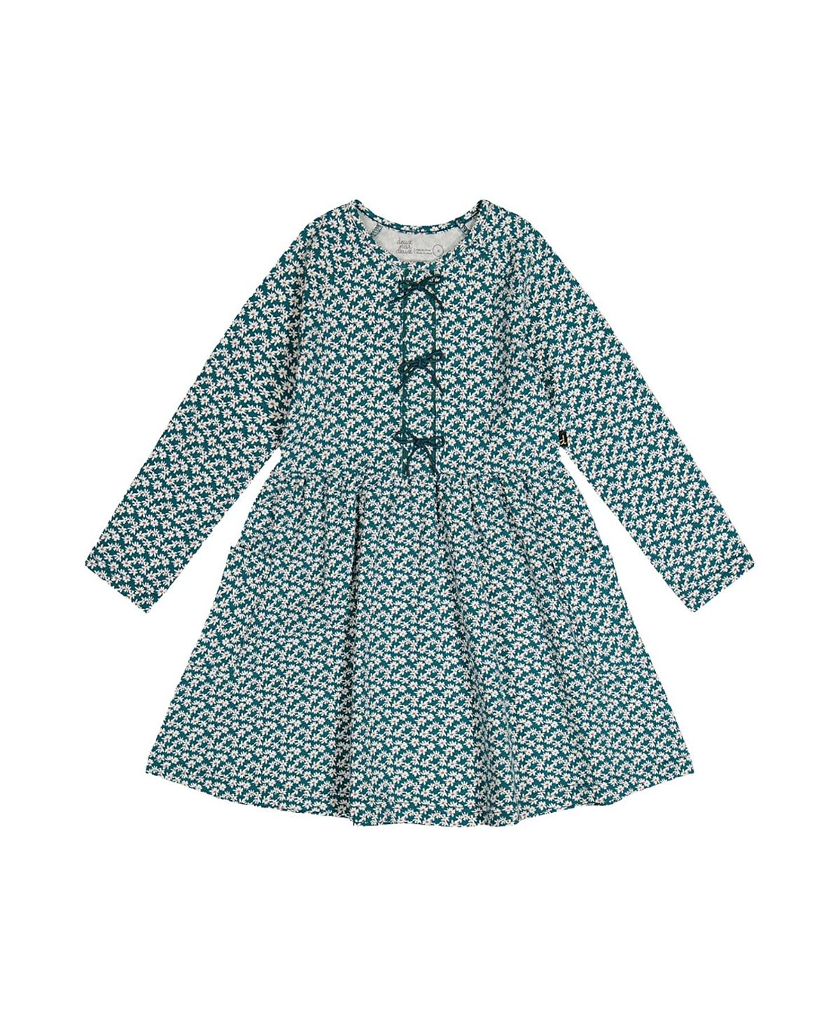 Deux par Deux Girls' Organic Cotton Strawberry Soft Pocket Dress - Big Kid