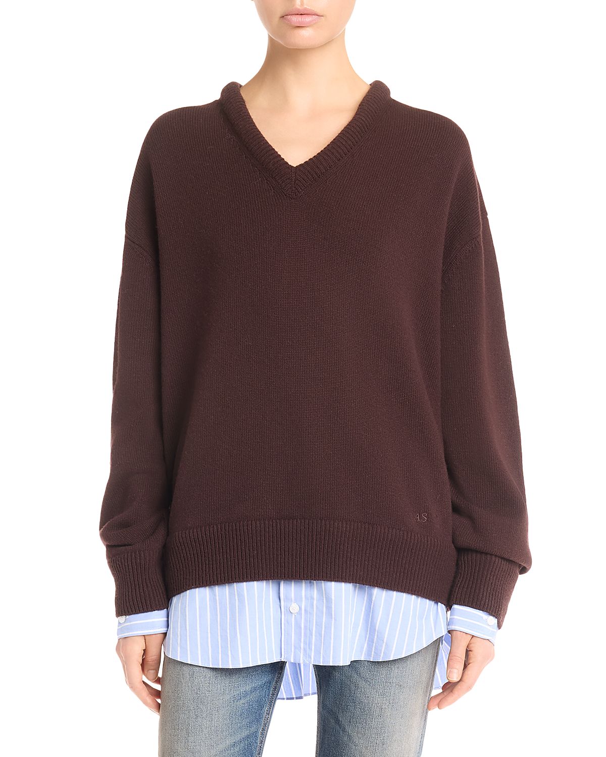 Acne Studios Layered Look Wool Sweater
