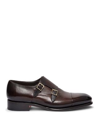 Men's Double Monk Strap Leather Shoes