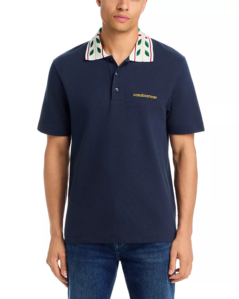 Casablanca Textured Pique Fabric Polo