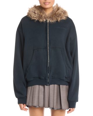 Faux Fur Trim Sweatshirt