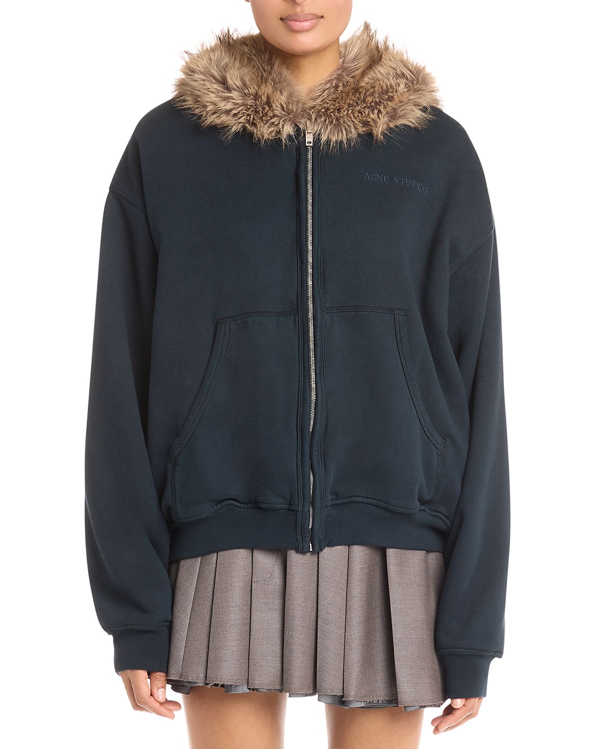 Acne Studios Faux Fur Trim Sweatshirt