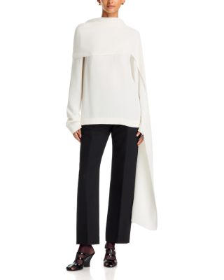 Draped Scarf Asymmetric Hem Top
