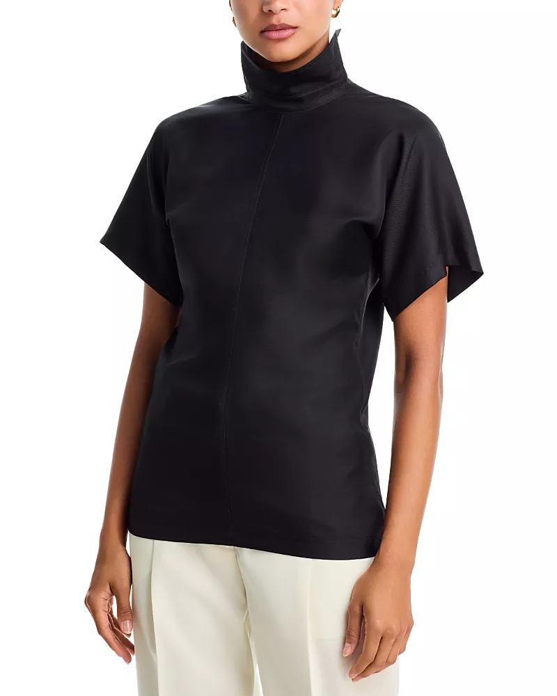 Toteme Reverse-Collar Slouch Silk Top