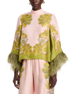 Silk Feather Trim Make an Exit Top