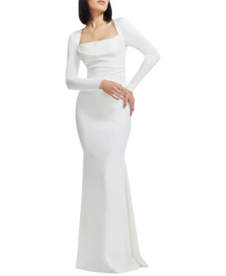 Dress the Population Delores Long Sleeve Square Neck Mermaid Gown