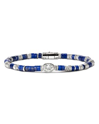 Sterling Silver JH Lovestruck™ Lapis Lazuli & Lab Grown Diamond Heishi Bead Bracelet
