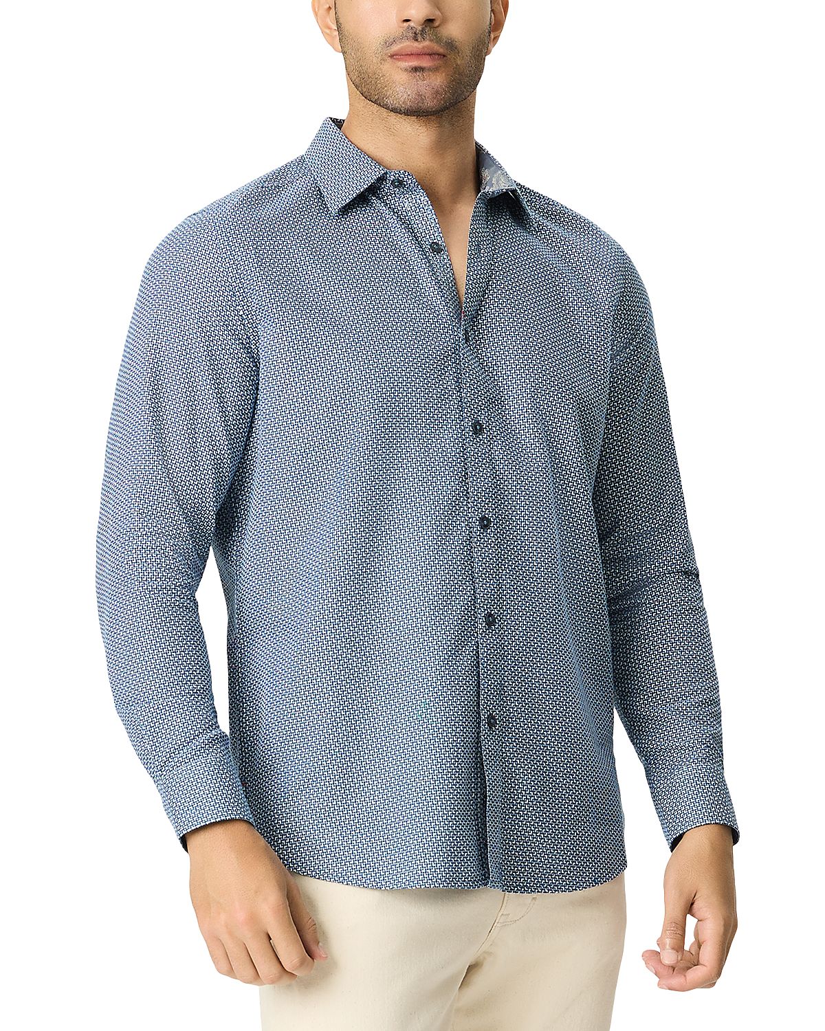 Robert Graham Flagler Slim Fit Patterned Cotton Woven Shirt