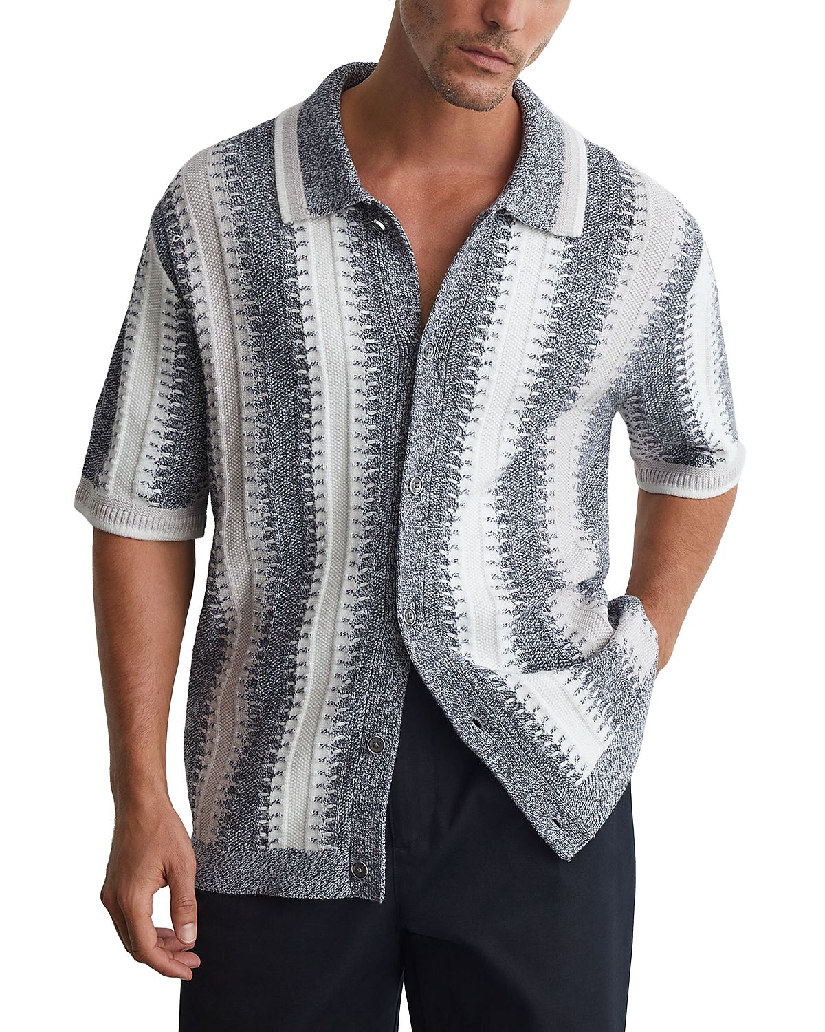 Reiss Dale Knit Short Sleeve Shirt