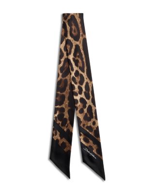 Bandeau Leopard Print Silk Scarf