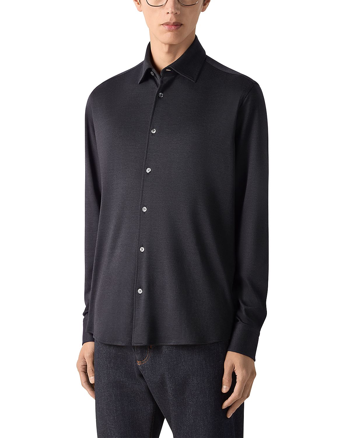 Zegna Cashmere Blend Button Down Shirt