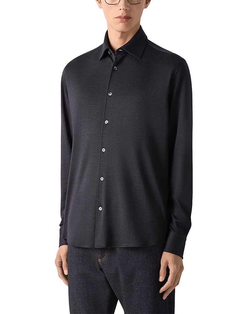 Zegna Cashmere Blend Button Down Shirt