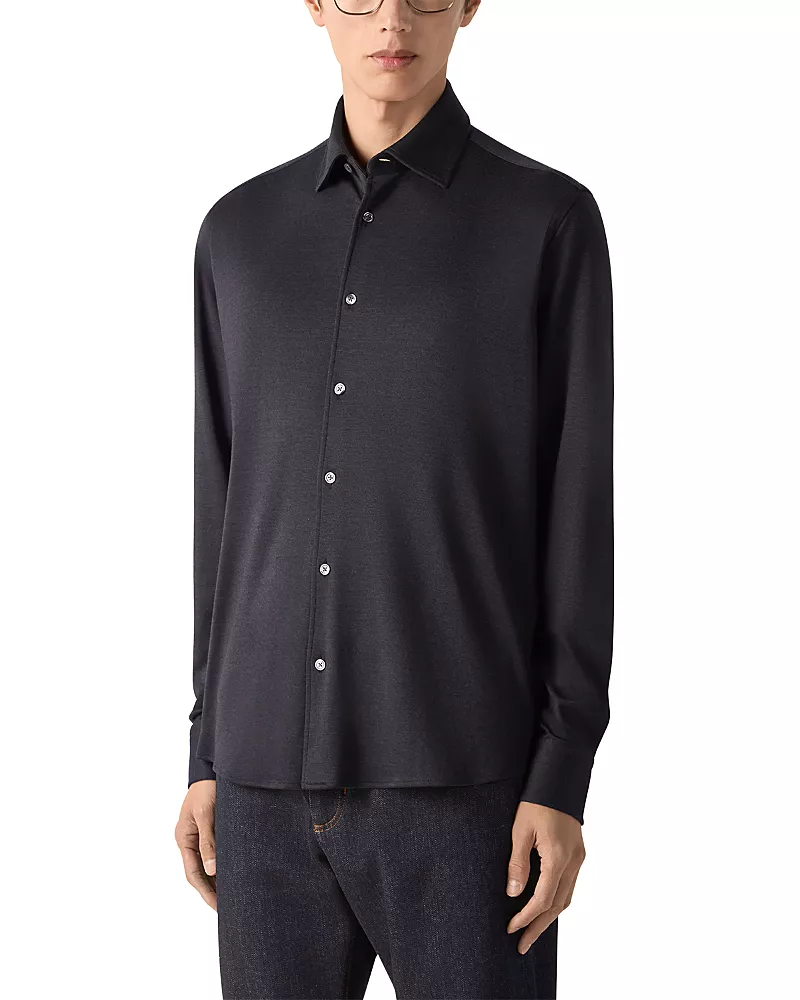 Zegna Cashmere Blend Button Down Shirt