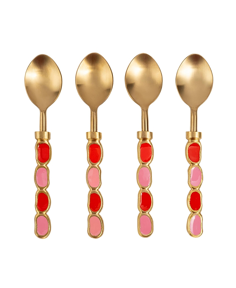 Zsa Zsa Zsu Rampur Set Of 4 Steel Dessert Spoon Set, 5.91 x 0.79 x 0.12