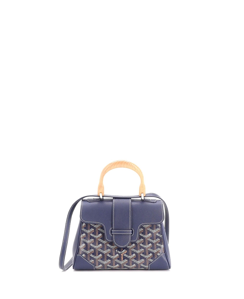 Pre-Owned Goyard Mini Saigon Top Handle Bag Coated Canvas with Leather