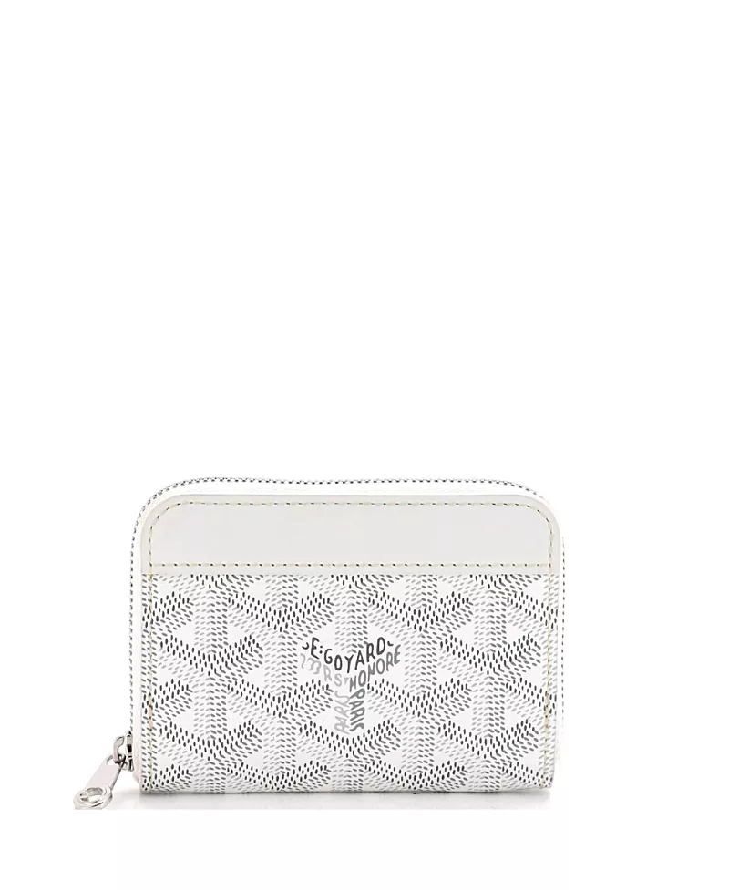 Pre-Owned Goyard Pm Matignon Zip Wallet Coated Canvas with Leather
