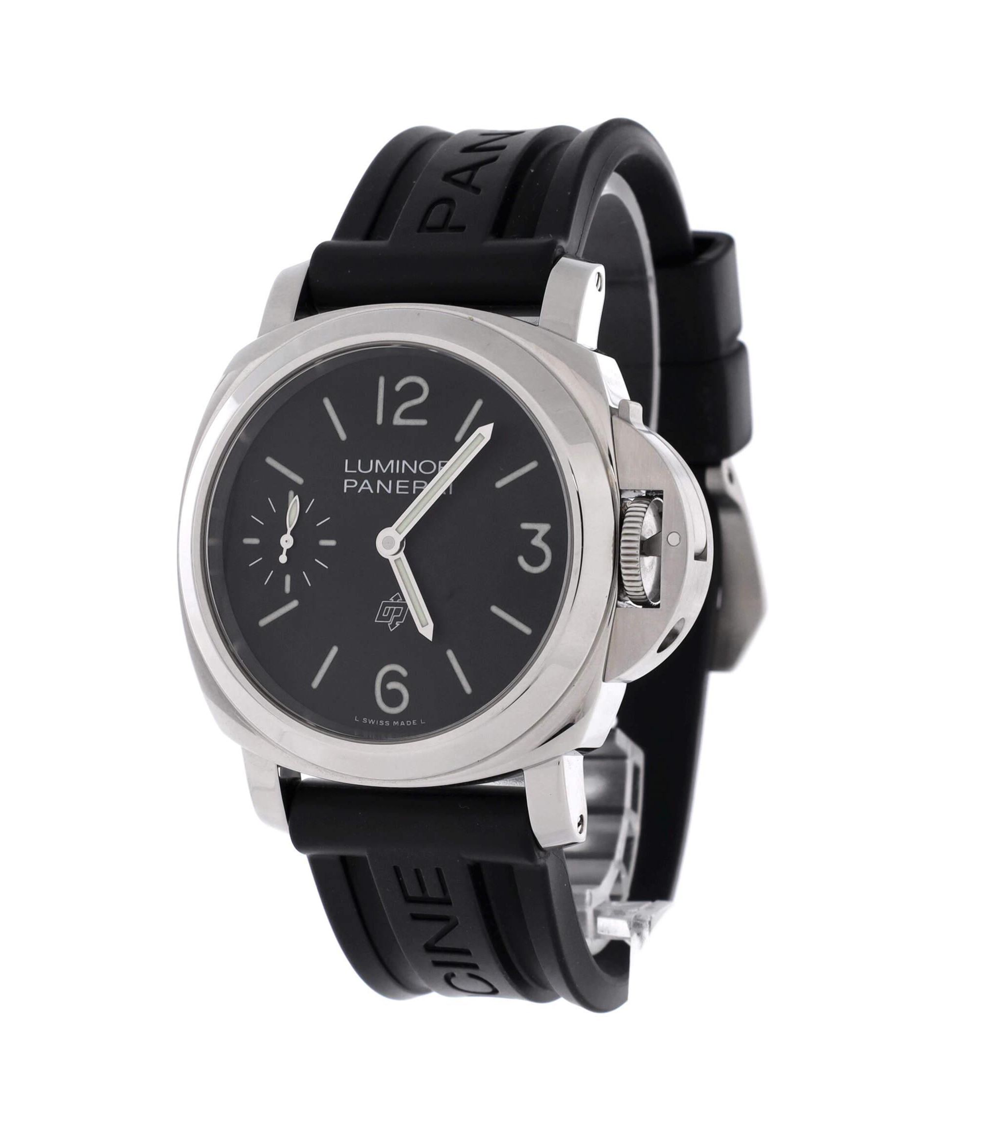 Luminor Base Logo Manual Watch in Stainless Steel and Rubber 44mm — Image 3