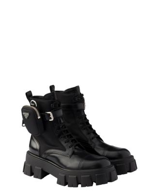  Women's Monolith Leather And Re-Nylon Boots With Pouch