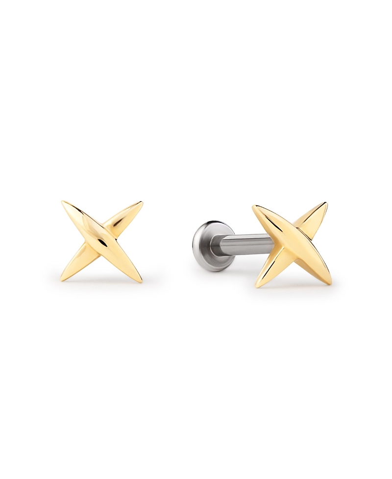 Ana Luisa Solid Yellow Gold X Flatback Studs