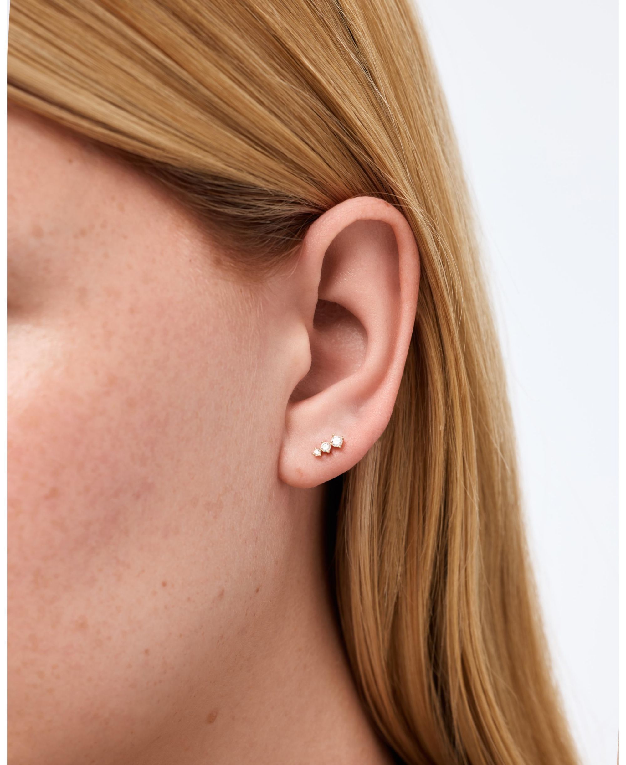 Solid Yellow Lab-Grown Diamond Crawler Flatback Single Stud — Image 4