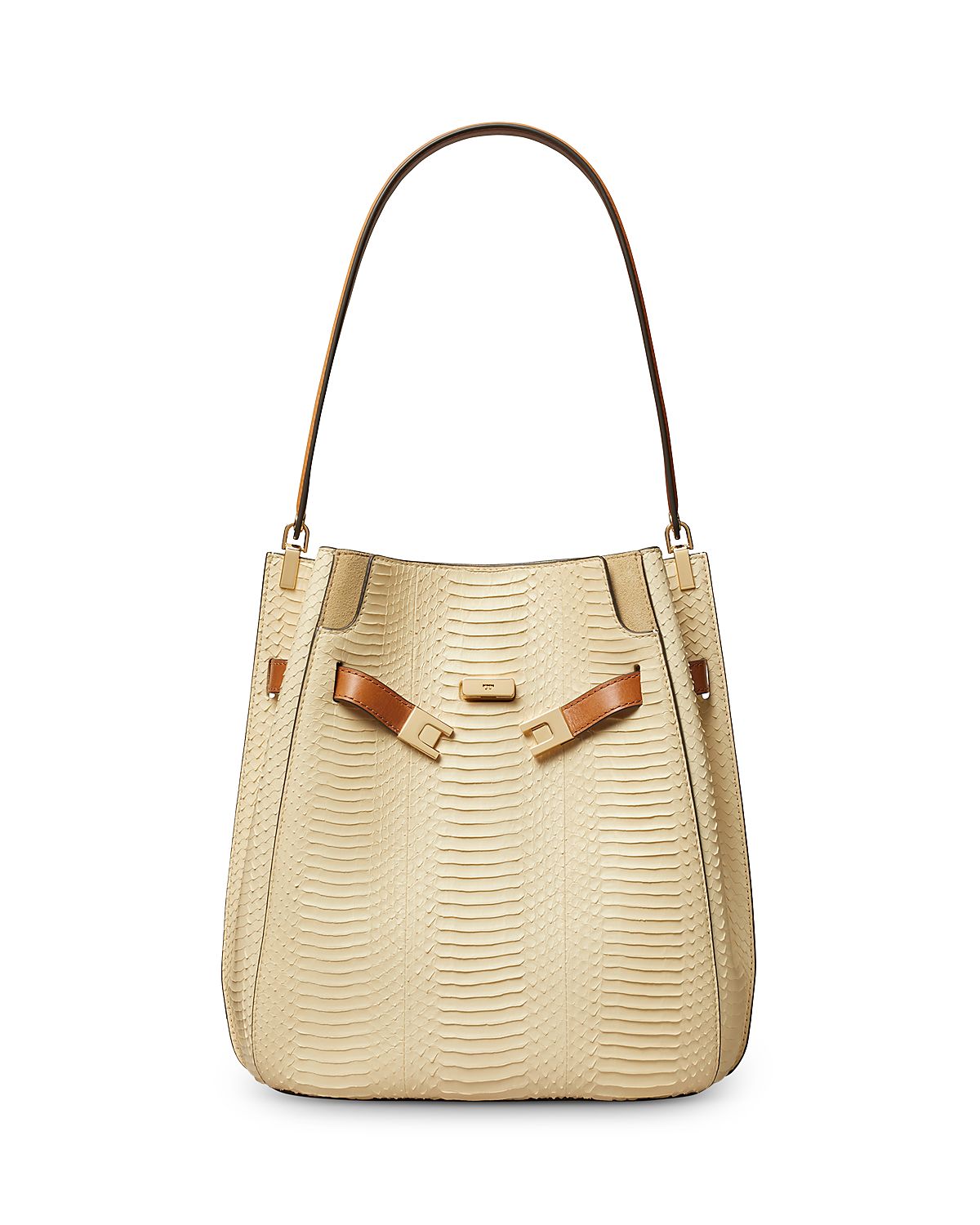 Tory Burch Lee Radziwill Snake Embossed Leather Shoulder Bag