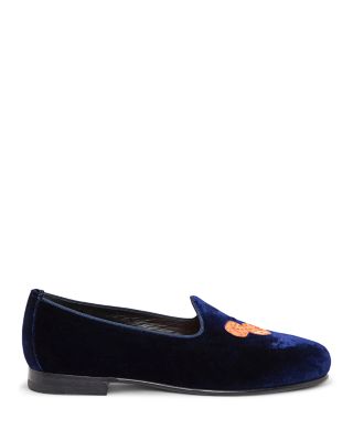 Men's Embroidered Velvet Loafers