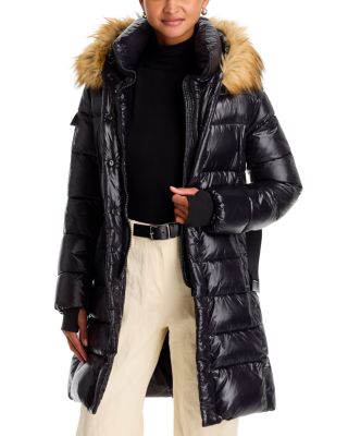 Faux Fur Trimmed Hooded Puffer Coat - Exclusive