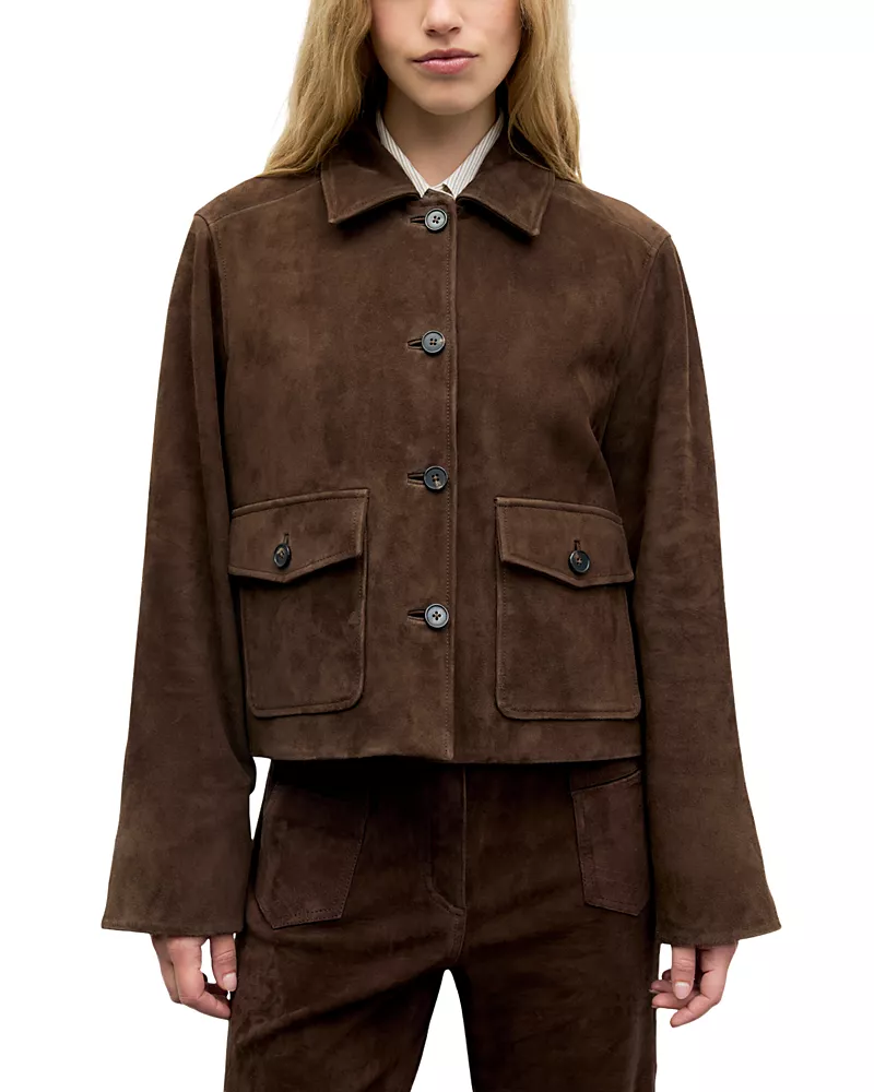 Gerard Darel Pola Suede Button Front Jacket