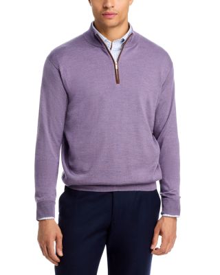Autumn Crest Suede Trim Quarter Zip Sweater