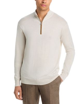 Autumn Crest Suede Trim Quarter Zip Sweater