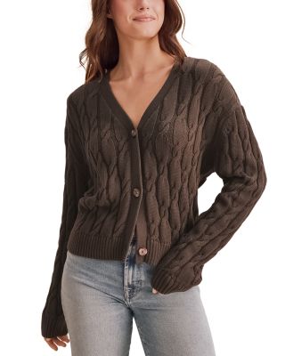 Rubi Cable Knit Cardigan Sweater