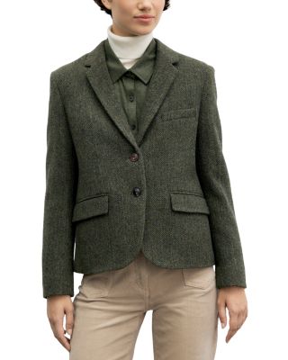 Juliet Herringbone Two Button Notch Collar Jacket