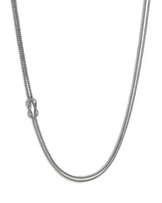 John Hardy Sterling Silver Love Knot Double Chain Necklace, 16