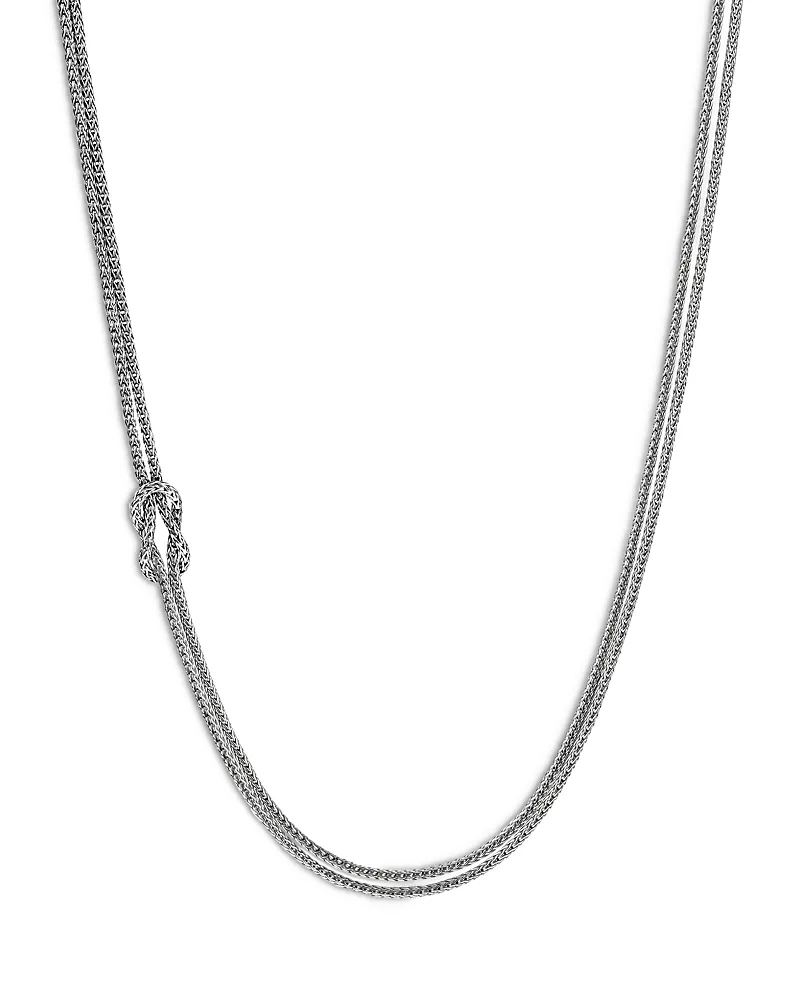 John Hardy Sterling Silver Love Knot Double Chain Necklace, 16