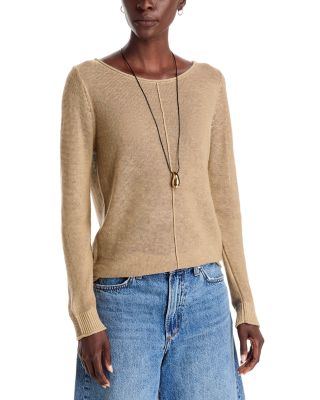 Cotton Bateau Neck Pullover Sweater